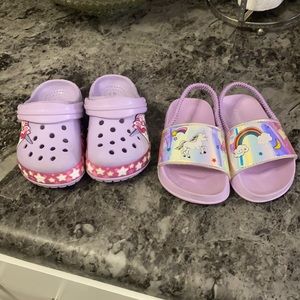 Baby crocks and slippers
